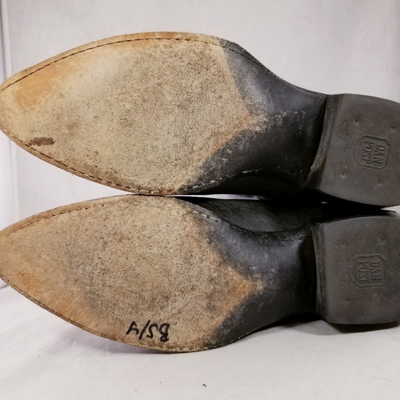 DAN POST MEN CHARCOAL BLACK WESTERN COWBOY BOOTS SZ 9 D  * - Picture 8 of 12